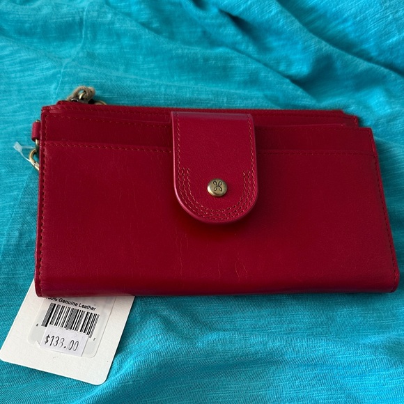 HOBO Cherry Red Leather Wallet - Picture 1 of 4